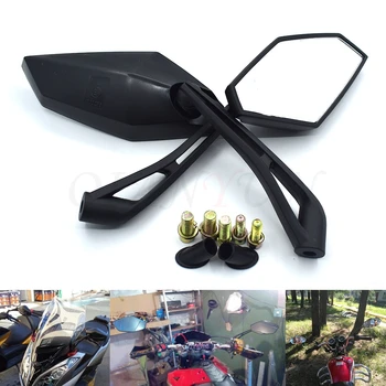 

Black Motorcycle Rear View Mirrors Universal Handlebar Side Rearview Mirror 8mm 10mm for KAWASAKI ZX636R / ZX6RR ZX6R ZX-6 ZX10R