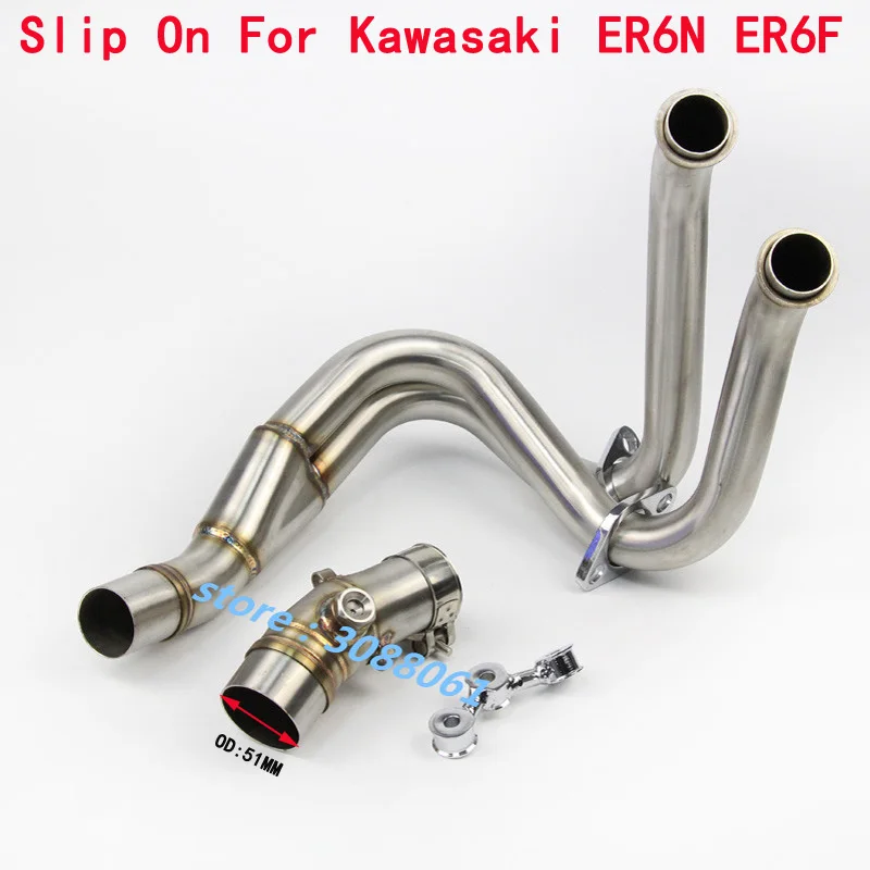 

Full System Motorcycle Exhaust Connector Front Link Pipe For KAWASAKI ER6N ER6F Ninja650R Escape Header Pipe Without Exhaust