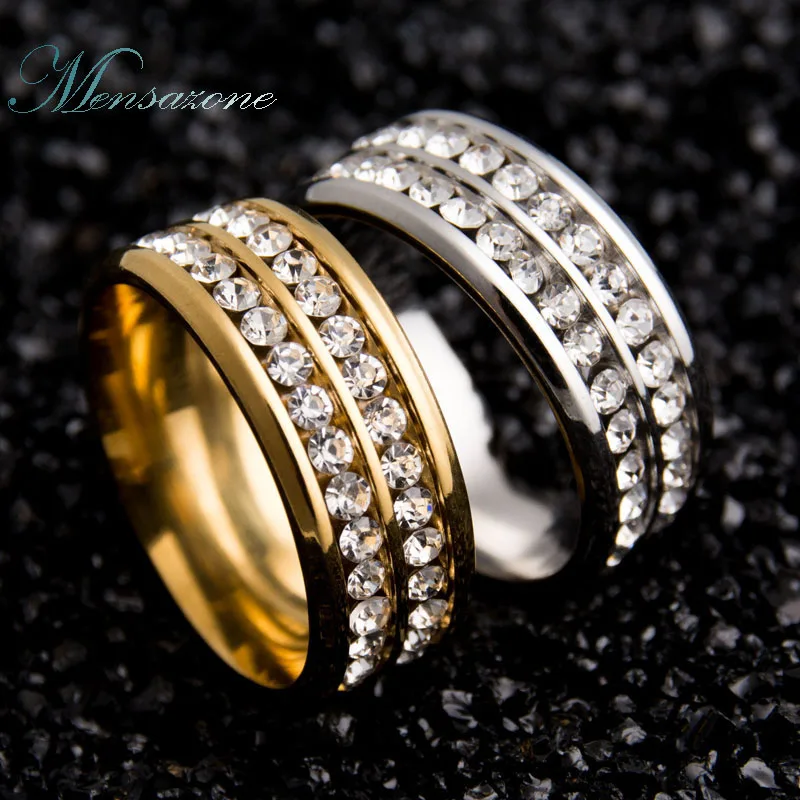 Женское кольцо из нержавеющей стали с фианитом|wedding rings|women fashion ringswomen rings |