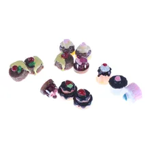 5pcs 1:12 סימולציה שרף עוגת מודל מזון סצנת דגם Diy בובת בית אביזרי מיני עוגת בית בובות מיניאטורות(China)