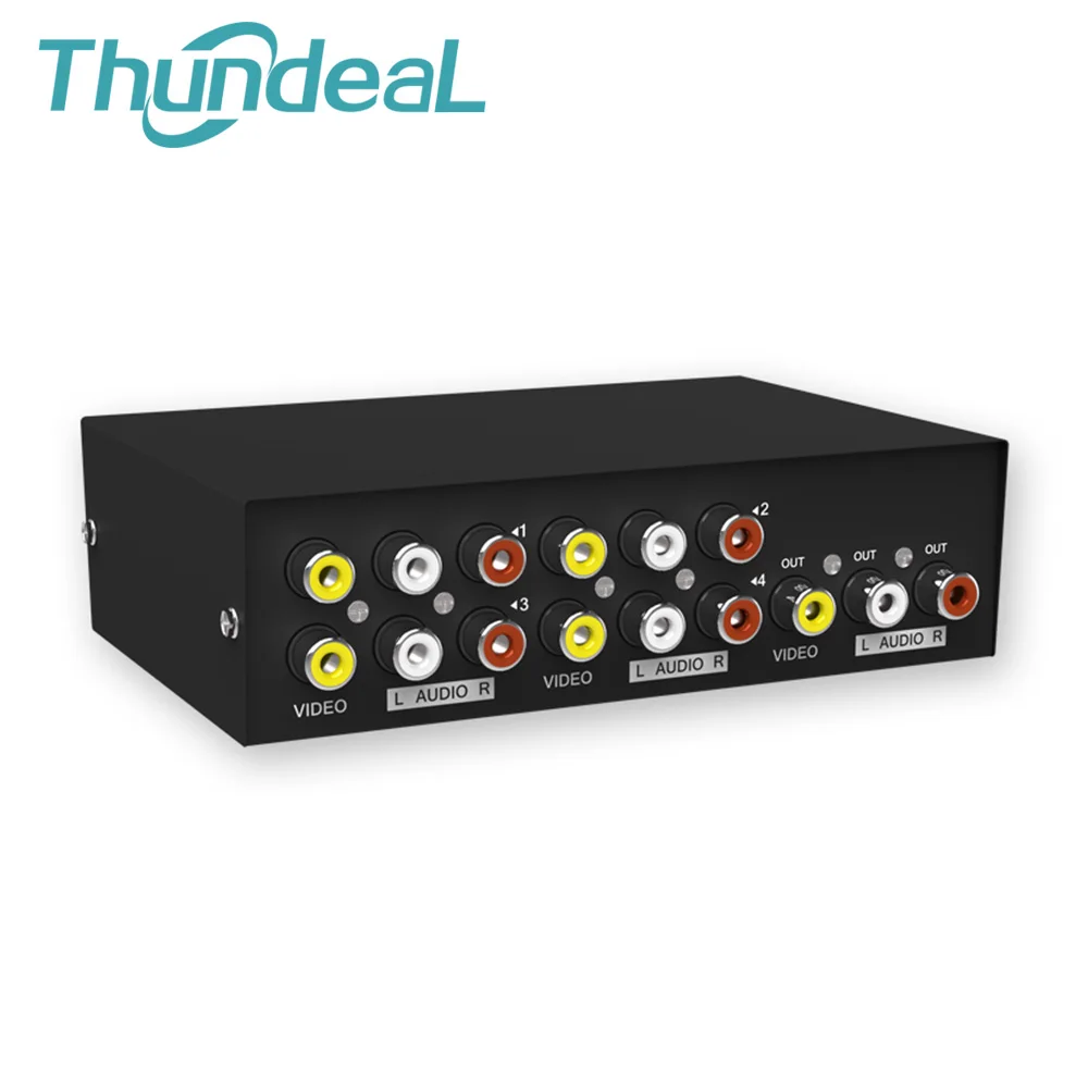 Thundeal 4 в 1 выход AV аудио видео сигнал Переключатель коробка композитный для HDTV LCD DVD