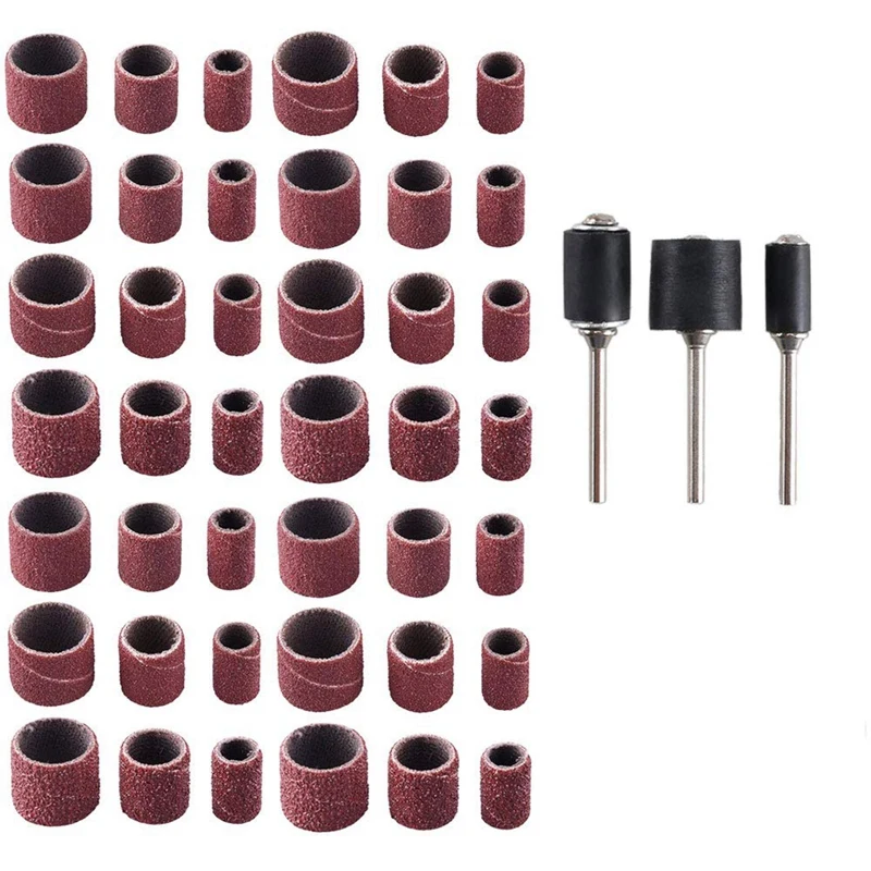 

Sanding Drum Kit,192 Pcs Drum Sander Set With Shank Including 180 Pcs Nail Sanding Band Sleeves And 12 Pcs Drum Mandrels For D