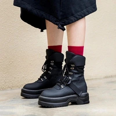 La Vent Sauvage Nouvelle Bottes Britannique Printemps Version Grande Taille Locomotive Coréenne 2018 Femme Étudiants Et Martin Beige Automne De noir 3R5ALc4qjS