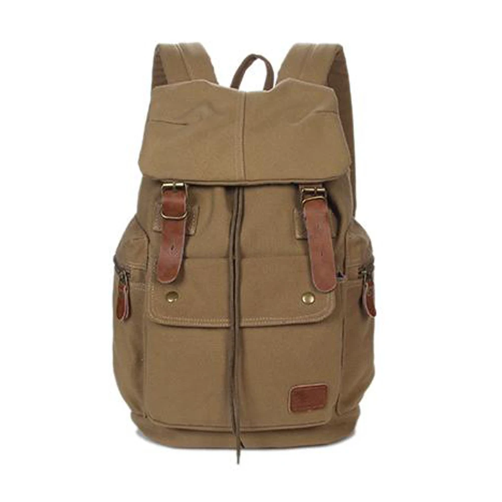 

2019 Backpack Straw String Travel Bag Washed Canvas Bag with Leather Rucksack Popular Backpack AB@W Women bag