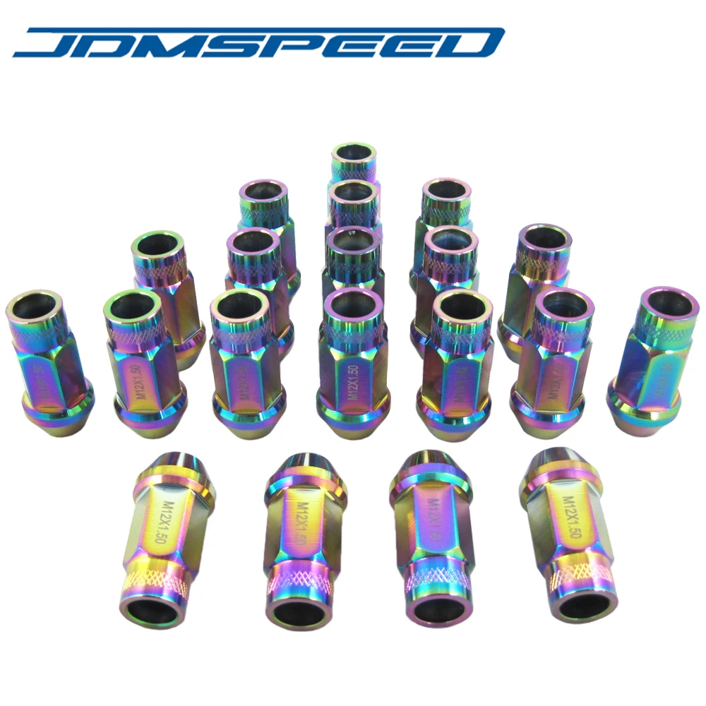 20PCS NEO CHROME RACING ALUMINUM LUG NUTS M12x1.5MM FOR TOYOTA