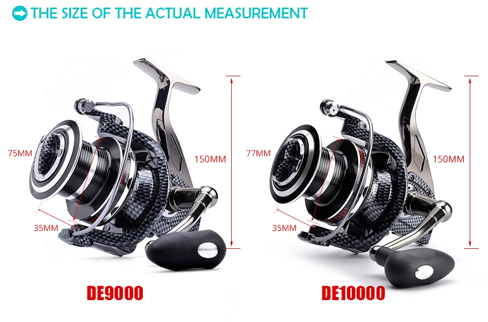 Рыболовная катушка FDDL DE 9000 10000 полностью Металлическая спиннинговая катушка Рыболовная 5,2: 1 4,9: 1 13BB длинное широкое колесо литье колеса