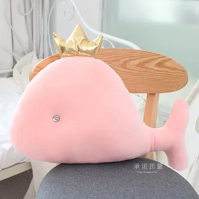 50 см милый Дельфин плюшевые мягкие игрушки Мягкая Корона кит плюшевые кукла-подушка игрушки для детей рождественские подарки на день рождения - Цвет: pink