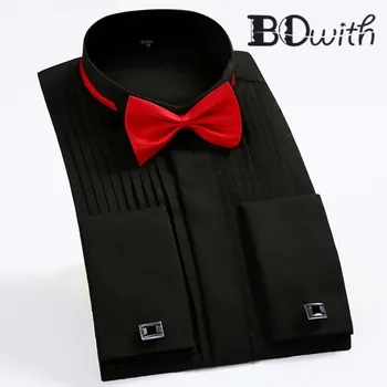 

Men 100% Black Cotton Long Sleeved Shirt Slim Fit Male Social Business Dress Work Shirt Men Business Shirts Formal 4XL