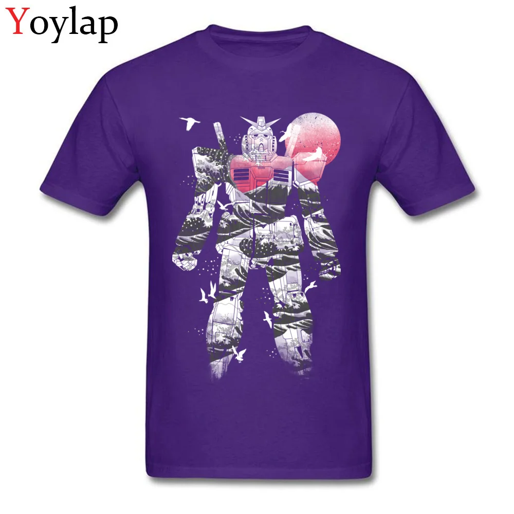 Casual Tops Tees for Men Funky Summer Fall Crew Neck 100% Cotton Short Sleeve T-Shirt Anime Wave Cool Tee-Shirt Top Quality purple