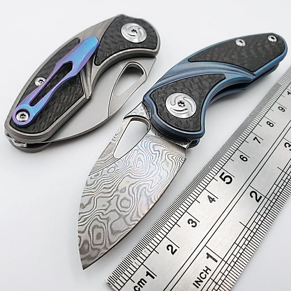 Бак карманный складной нож S35VN дамасское лезвие титановый сплав углеродное волокно ручка Тактический Кемпинг Охота Открытый EDC ножи