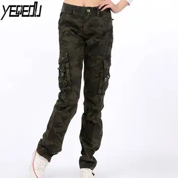 

#0914 Military Baggy Camouflage Pants Fashion Women Cargo Trousers Army Unisex Casual Straight Pantalon Femme Large Size Loose
