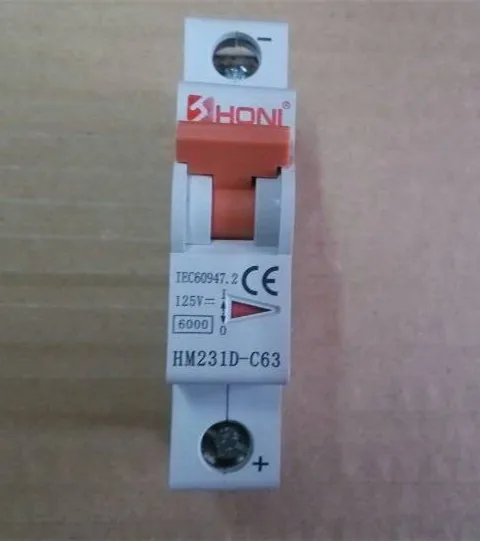 SPhotovoltaic DC Автоматический выключатель 125V 1-63A для солнечного PV оборудования |