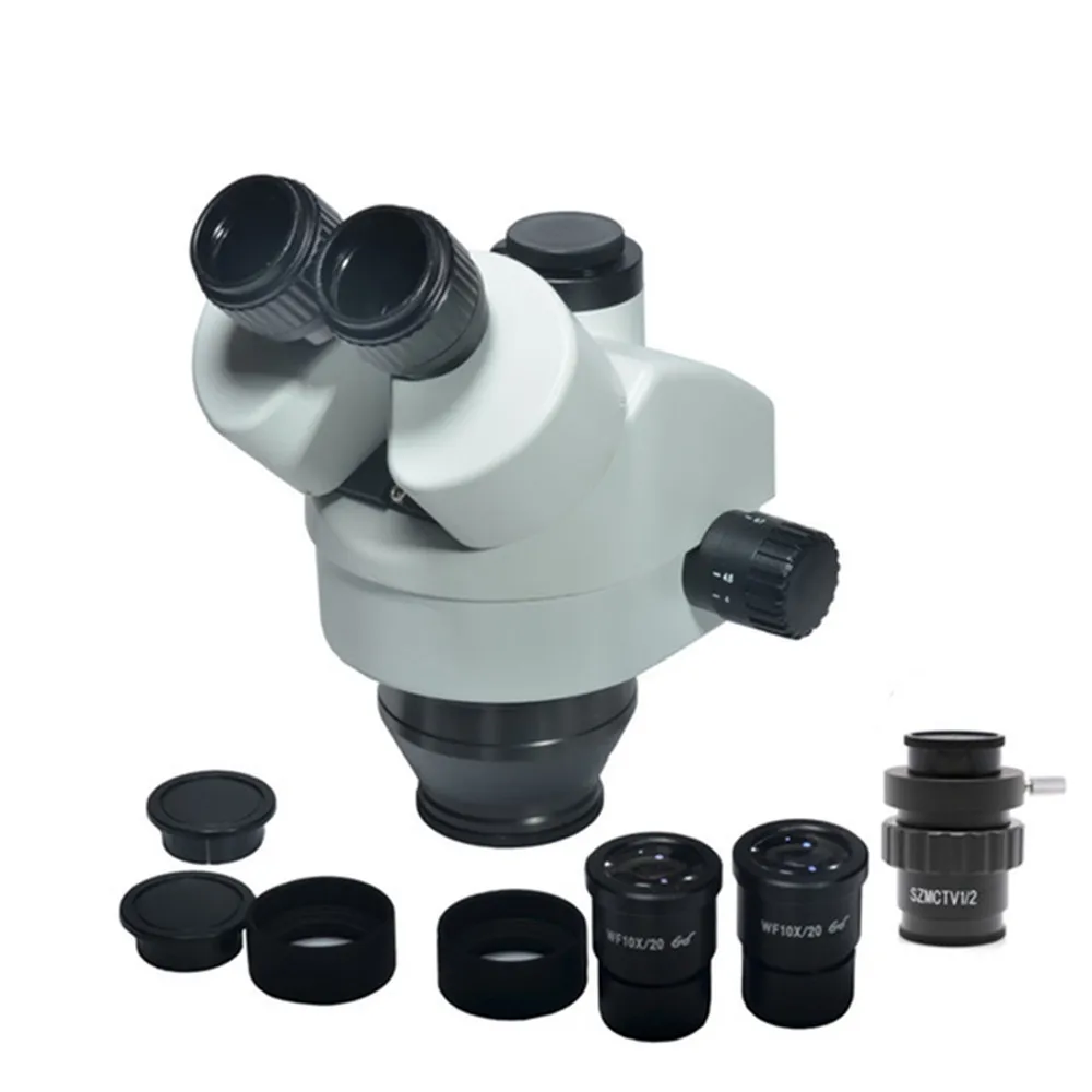 Hayear Simul Focal 7X 45X стерео тринокулярный микроскоп Zoom 1/2 CTV C mount 144 LED Кольцевой