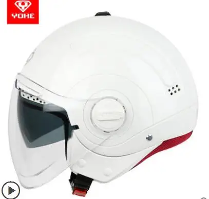 YOHE мини двойной объектив половина лица мотоциклетный шлем электронные велосипедные шлемы ABS с прозрачным противотуманным козырьком - Цвет: 5