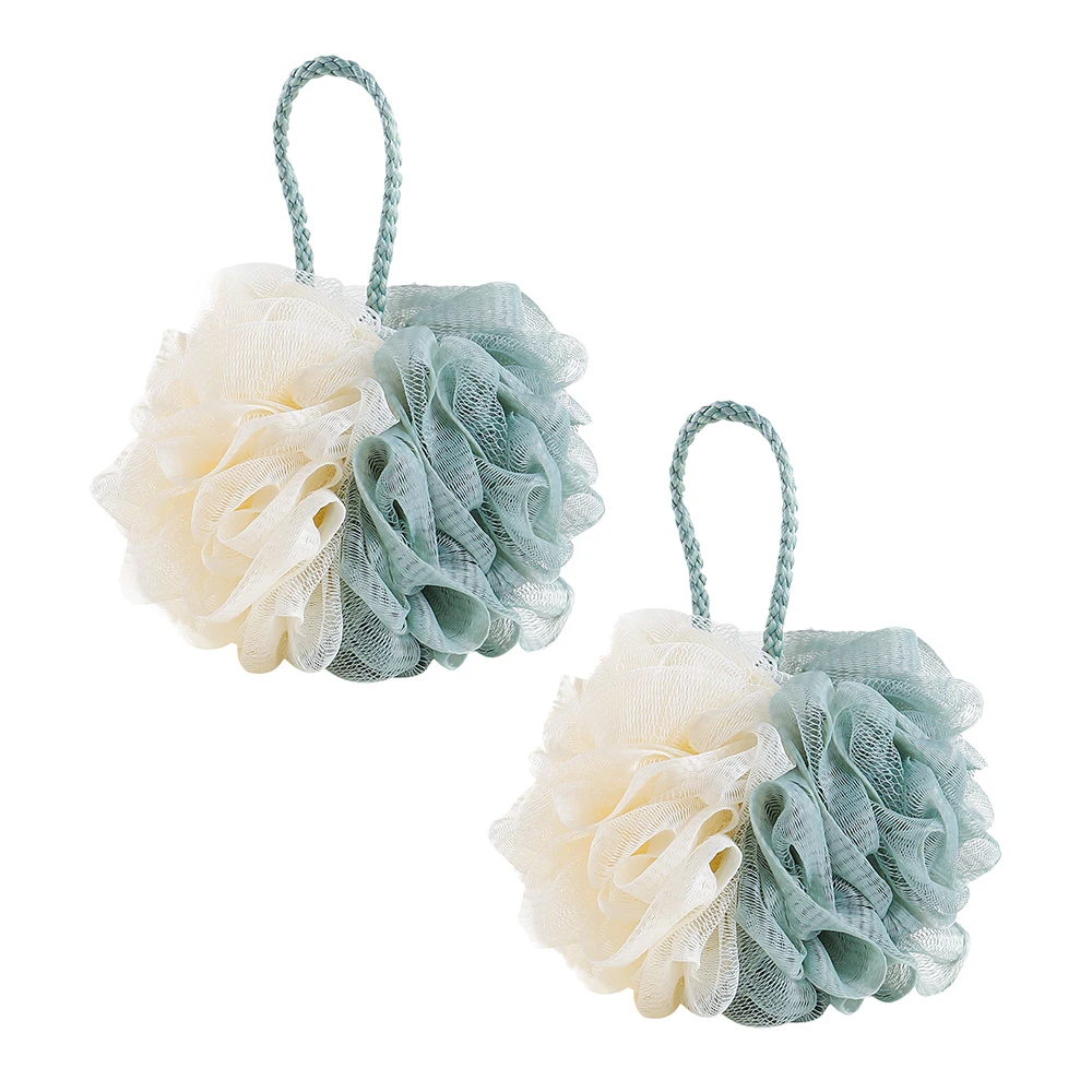 2 PCS Bath Ball Large Double Color Super Soft Bath Flower Color Matching Scatter Brush Bathroom Supplies Body Cleaning Tools