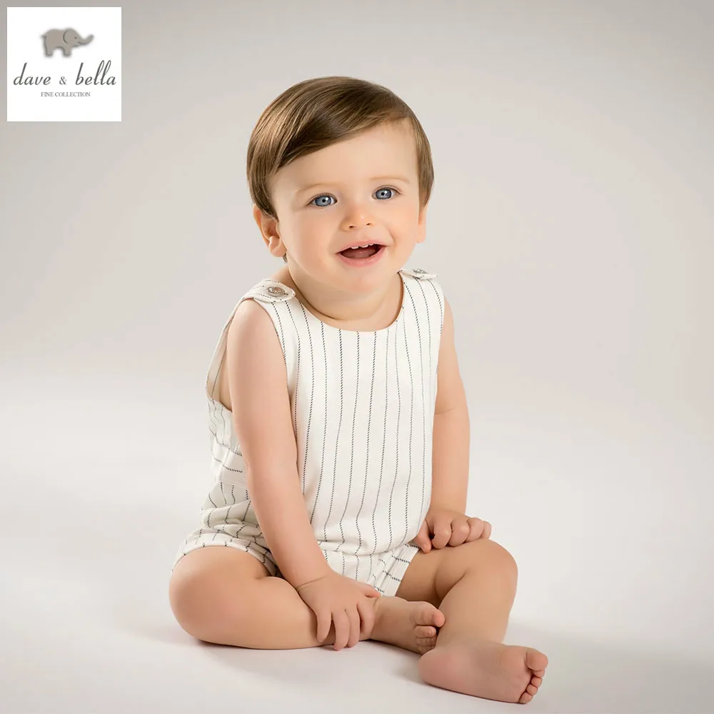 DB5082 dave bella summer new born font b baby b font boys cotton romper kids infant