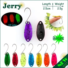 Jerry 1pc ultralight fishing spoons freshwater fishing bait Japanese brass trout spoon lures bright colors