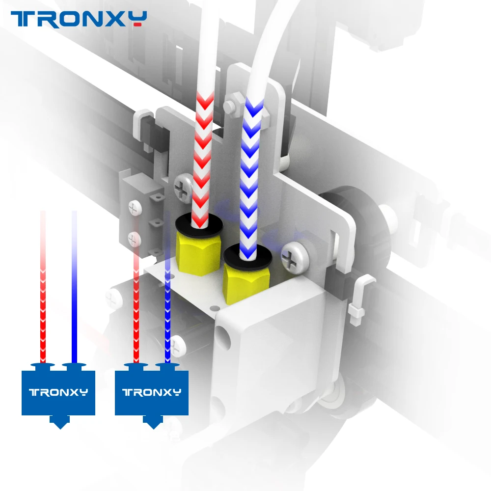 

HOT Tronxy Double Feeding X5ST-2E with yare touch screen 3D Printer Print in colors