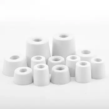 

4pcs O/D 12mm To 21mm White Rubber Machine Foot Pad Feet Without Steel Washer Non-slip Furniture Table Conical Protector