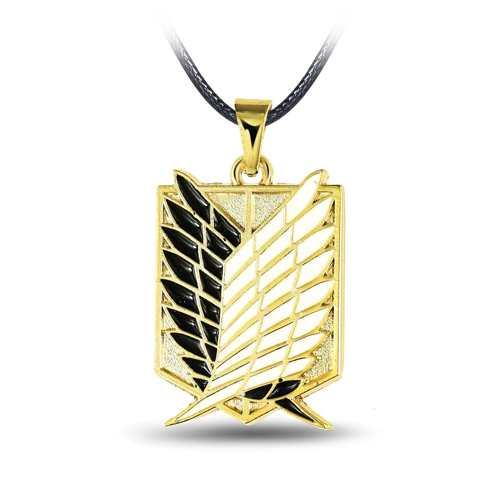 Аниме атака на Титанов значок Ожерелье Подвеска Scout Regiment логотип Eren Mikasa ожерелье аксессуары для косплея Фигурки игрушки сувениры - Цвет: 2