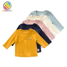 Lemonmiyu Baby Cotton Spring T-Shirts Toddler Solid O-Neck Animal Tops Full Sleeve Soft Sweatershirts Cartoon Autumn Kids Tees