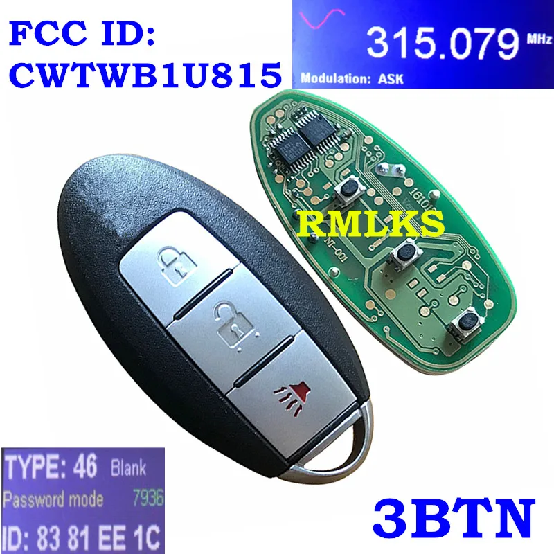 3/4 кнопочный умный проектор для Nissan Sunny Teana Sylphy Sentra Versa 315 МГц чип ID46 CWTWB1U815 TWB1U815|Ключ