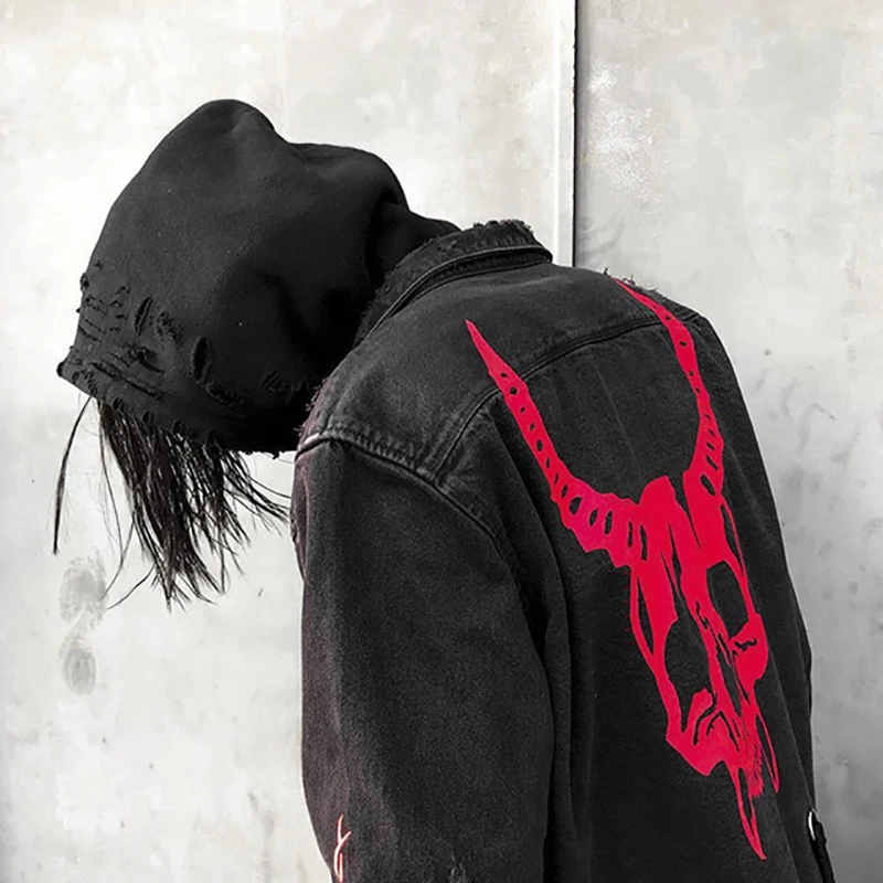 2019 Mens Hip Pop Jacket Streetwear Jeans Embroidery Denim Jacket Cross Gat Kleding Katoen Jeans Printed Jacket 2019 Mens Hip Pop Jacket Streetwear Jeans Embroidery Denim Jacket Cross Gat Kleding Katoen Jeans Printed Jacket