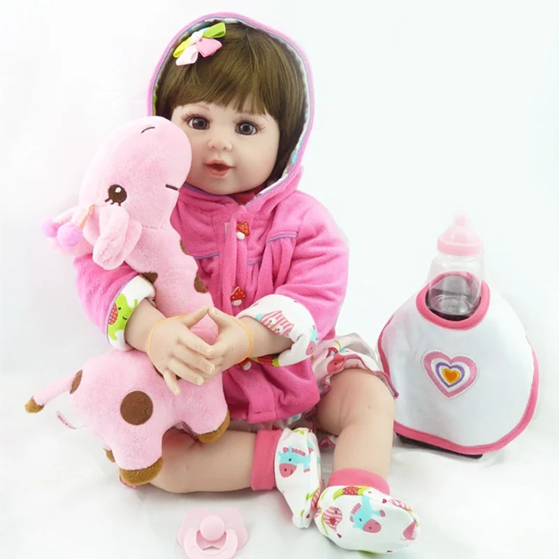 

NPKDOLL 55cm Soft Silicone Reborn Dolls Baby Realistic Doll Reborn 22 Inch Full Vinyl Boneca BeBe Reborn Doll For Girls