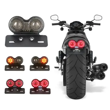 

Motorcycle Turn Signal Brake Led Light License Plate Holder Tail Lights LED Brake Tail Lamps For Bobber Cafe Racer ATV