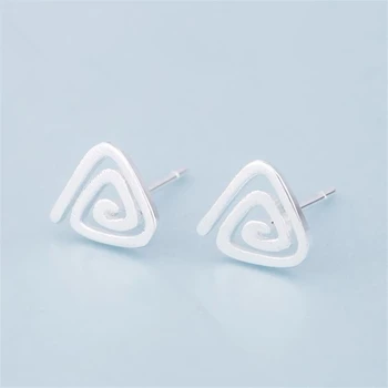 

KOFSAC New Simple Spiral Vortex Brushed Earring Truly Silver 925 Stud Earrings For Women Jewelry Party Girl Best Gifts Brincos