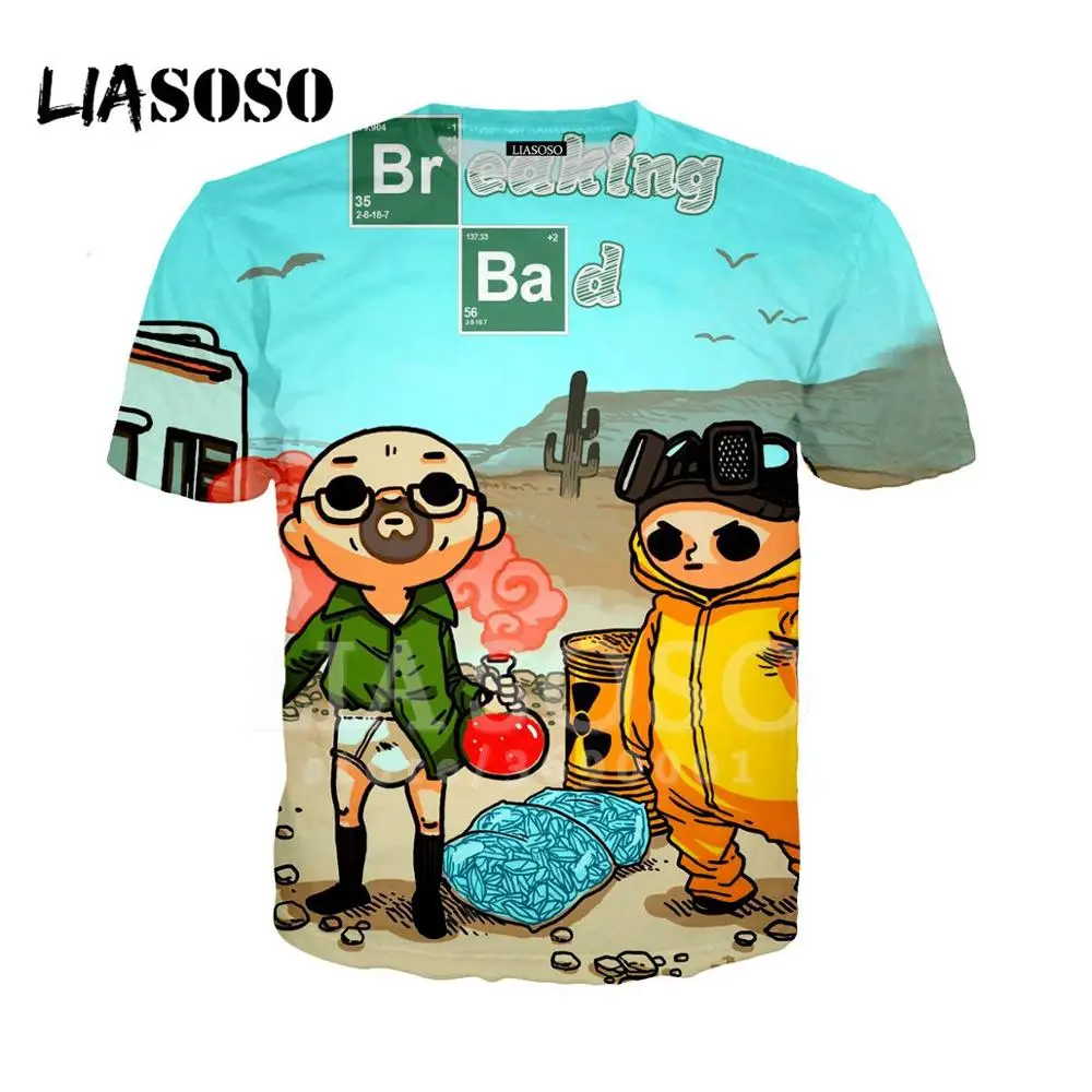 LIASOSO, 3D принт, для женщин и мужчин, Breaking Bad, Heisenberg, смешная, приготовление пищи, время приключений, футболка, летняя футболка, o-образный вырез, повседневные топы, X1407 - Цвет: 9