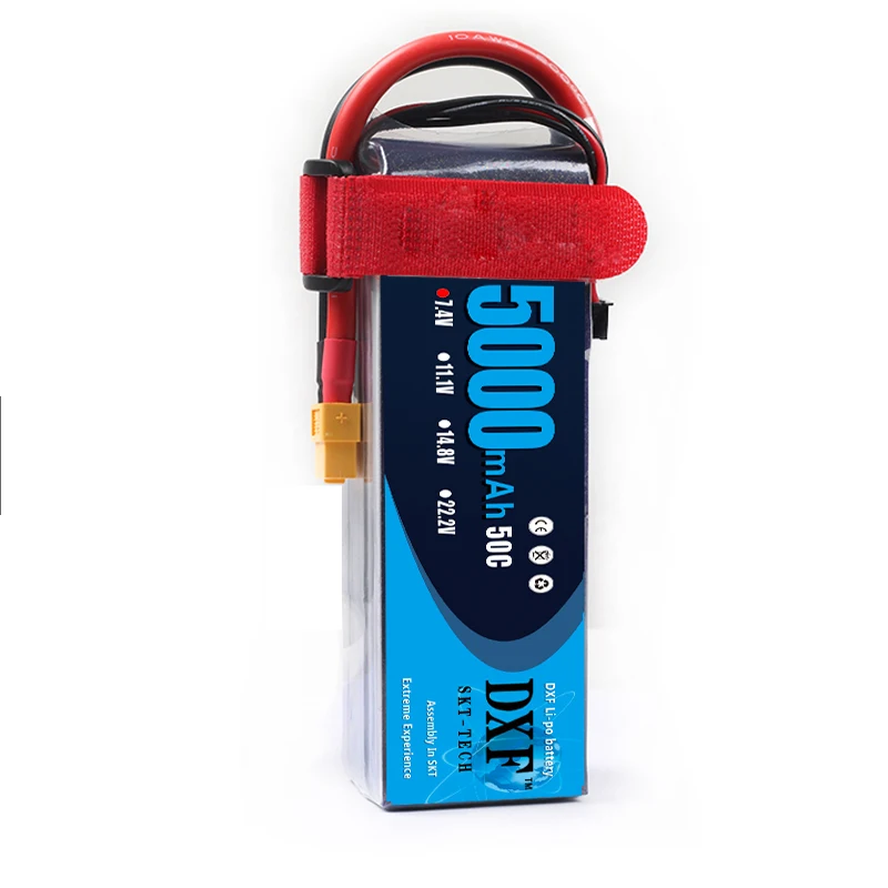 DXF 4S 14.8v 5000mAh 50C Lipo Battery for RC Airplane, RC Helicopter, RC Car/Truck, RC Boat(155*48*32mm)