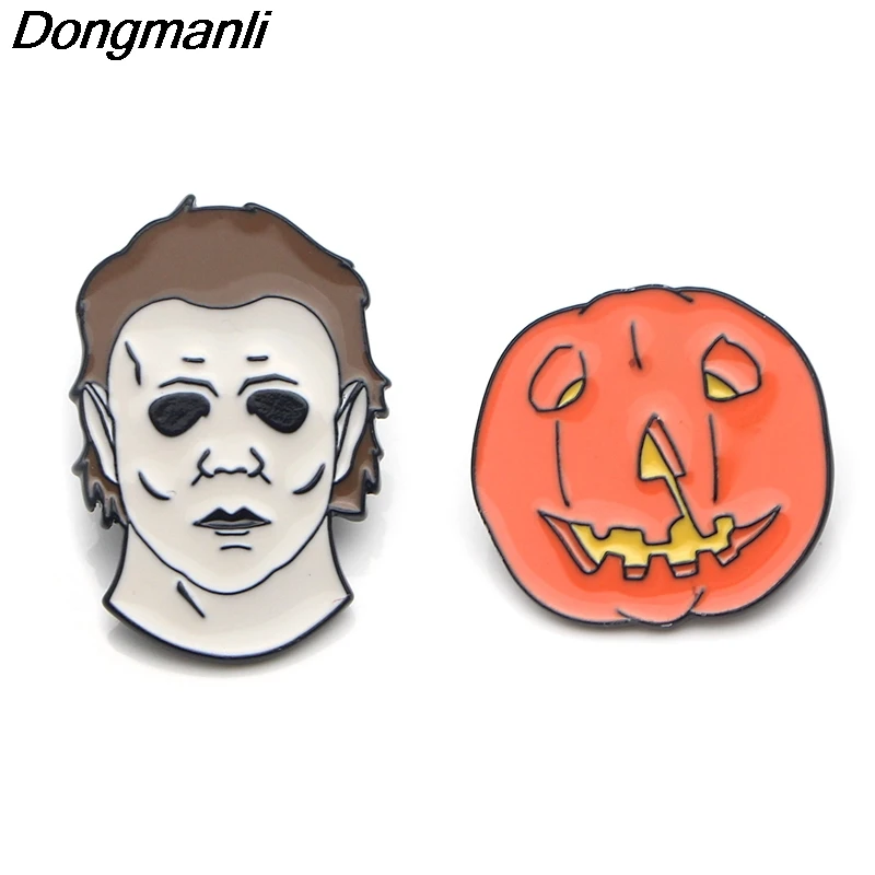 P3650 Dongmanli Хэллоуин Майкл Майерс Модные металлические эмалевые булавки и броши для