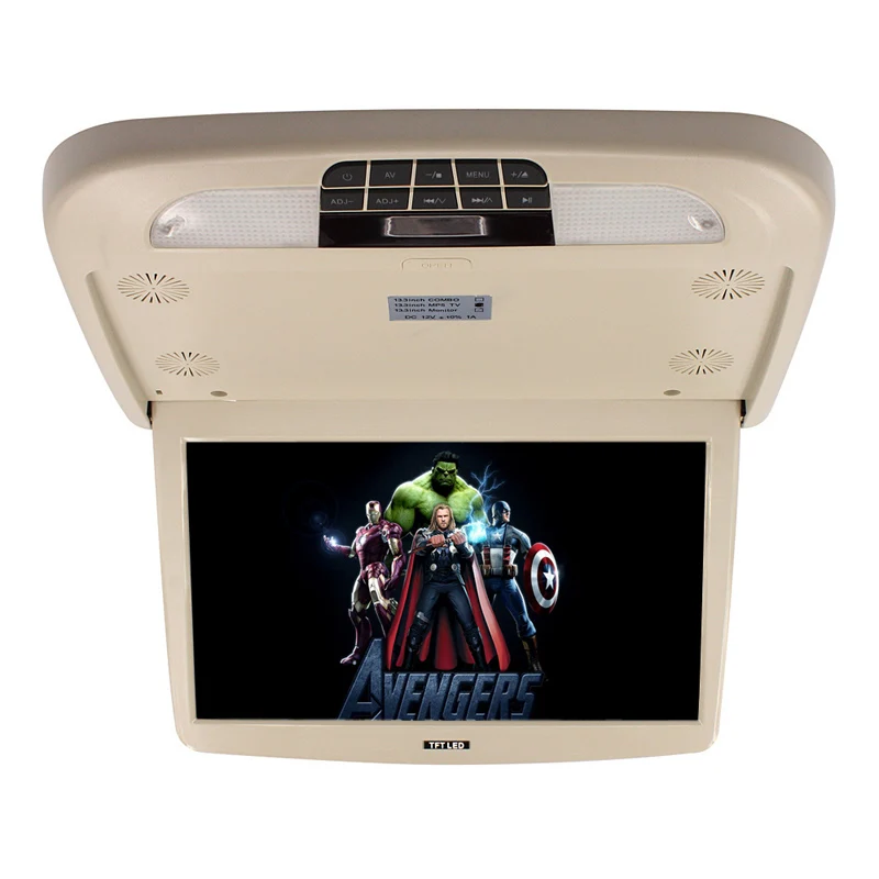

13 Inch Beige Color Car Monitor Accessories Flip Down Monitors Styling Car Roof Mounted Monitor