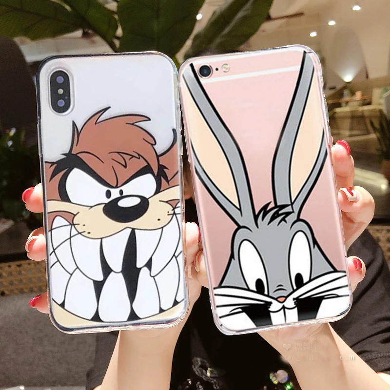 

Looney Tunes Bugs Bunny Clear Soft TPU Case for iPhone X XR XS Max 8 6 6S 7 Plus