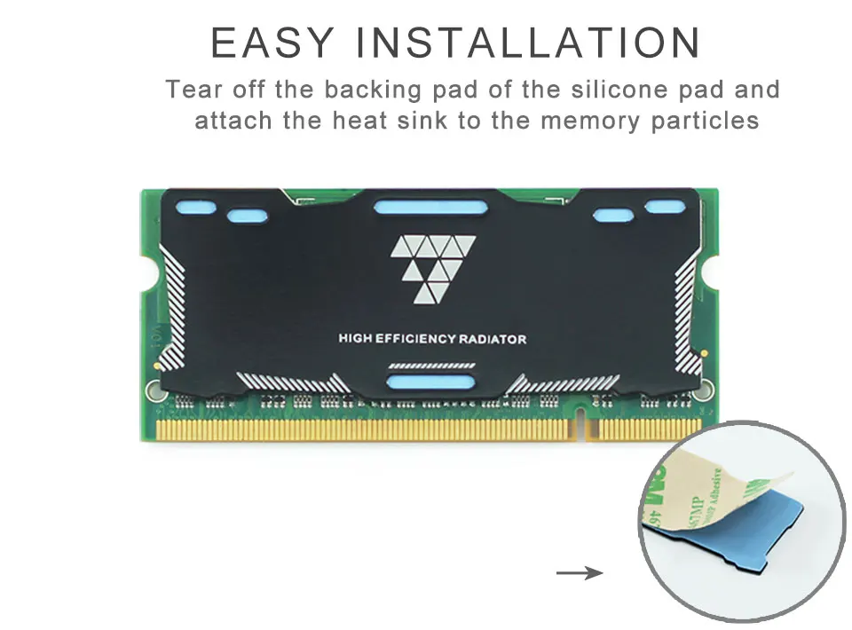 Чистый алюминий Ноутбук игровой ноутбук память радиатор охлаждающий жилет 0,3 мм радиатор ram память кулер теплоотвод C26