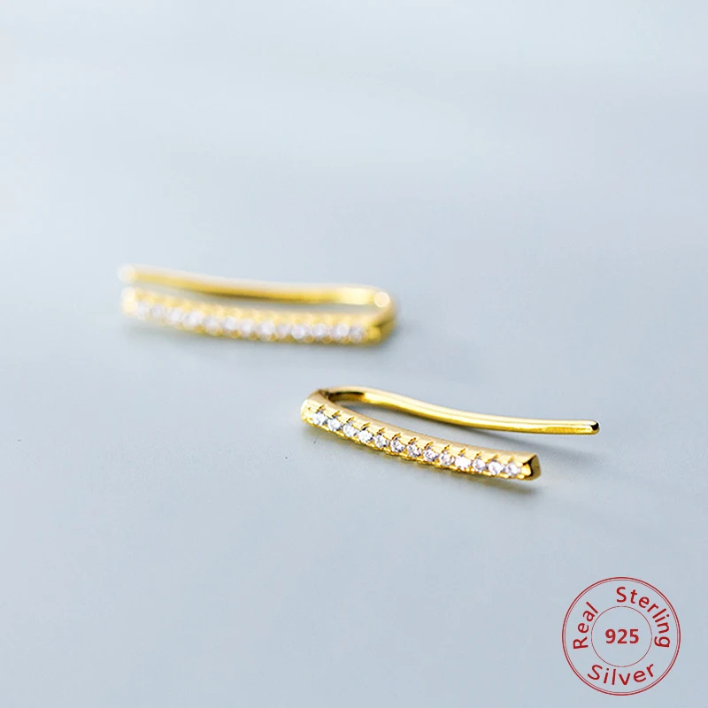 Минималистичные серьги гвоздики для женщин Партия геометрический кубический золотистый, циркониевый стерлингового серебра 925 пробы модные ювелирные изделия