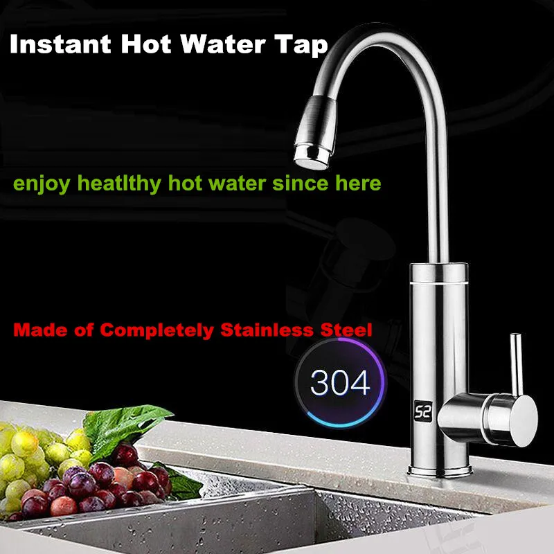 3000W Electric Instantaneous Water Heater Bathroom Shower sink Induction Immersion heating