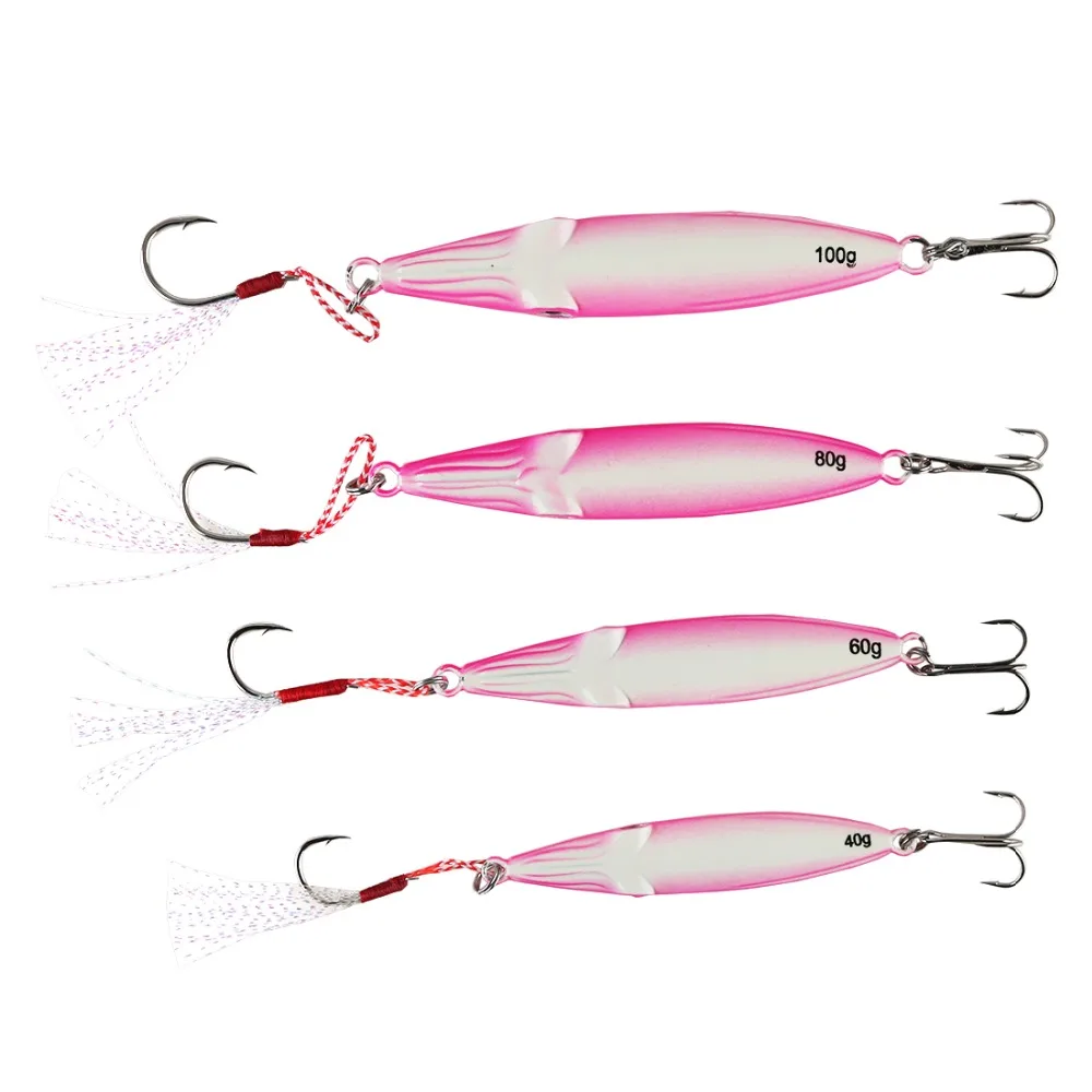 

1pcs/pack luminous squid shape glowing40g 60g 80g 100g jig bait lead fish sea fishing bait hard lure pesca metal bait