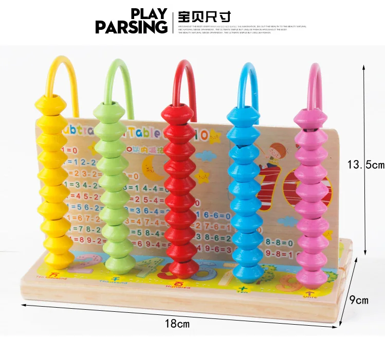 Красочные пять рядов компьютерная стойка abacus для изучения математики игрушки деревянные игры Развивающие игрушки для детей