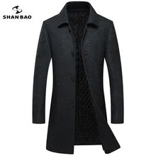 SHNABAO брендовая мужская повседневная шерстяная куртка 2018 г. зимние плотные теплые роскошные высокого качества модные вязаные шерстяные Тонкий лацкане пальто A17266