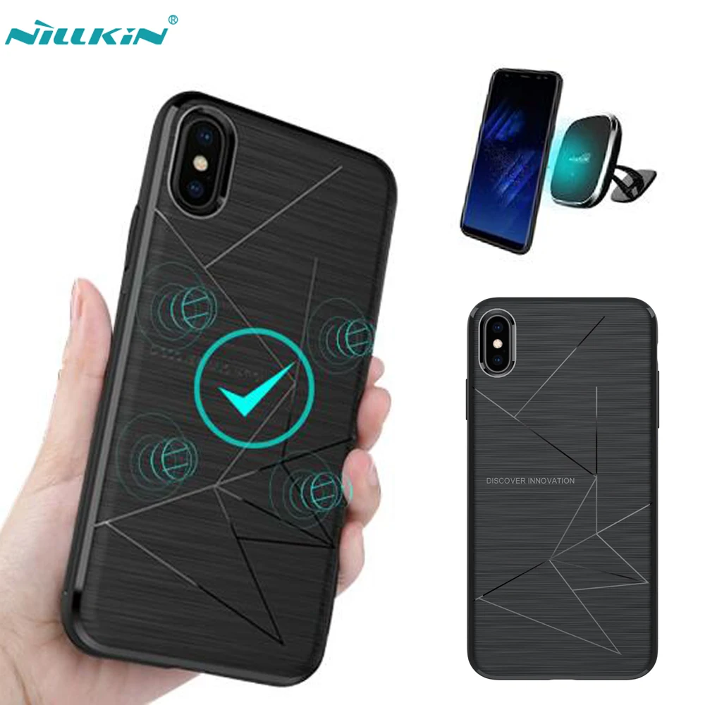 

Nillkin For iPhone XS Max Case Magic QI Wireless Charging Receiver TPU Back Cover Car Magnetic Holder For iPhone XS Max / XR