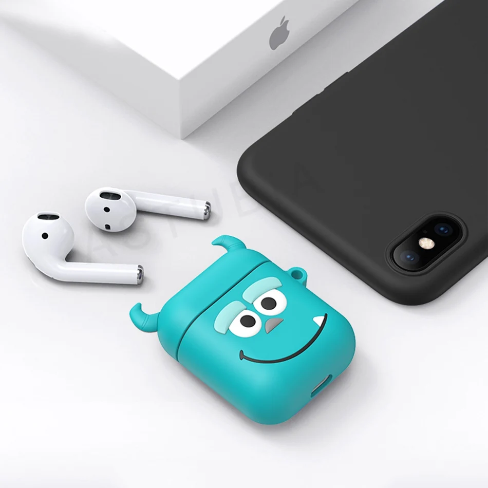 Bear Earphone Case for Airpods Case Cute Silicone Cover for Apple Air pods 2 Headphone Case For Earpods Ring Strap Accessories