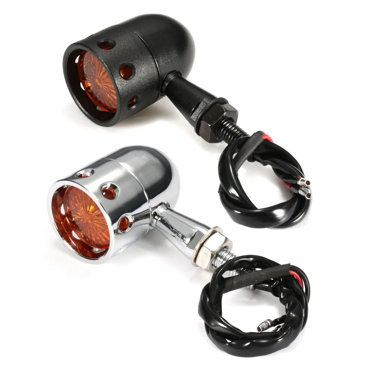 

Pair 12V Motorcycle Amber Hollow LED Turn Signal Light Indicator Lamp Universal for Harley