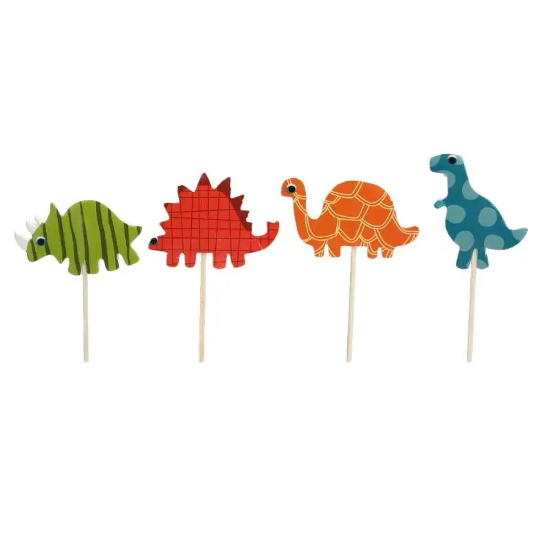 

24pcs Dinosaur Cake Dessert Inserted Card Prod for Birthday Children's Day E4