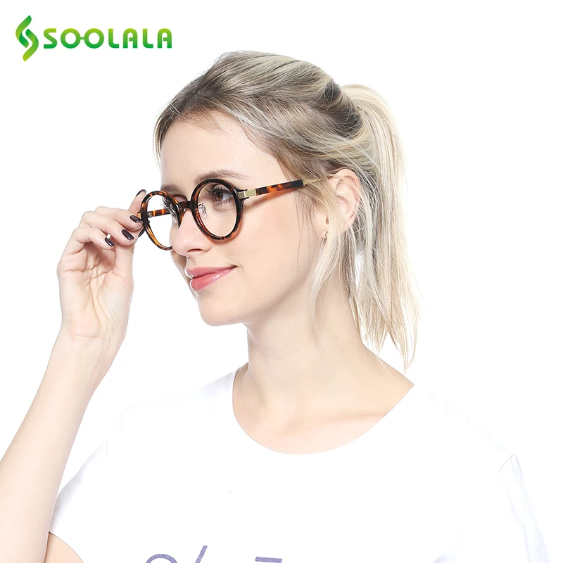 SOOLALA TR90, круглые очки для чтения, женские и мужские, дешевые очки для чтения, прозрачные линзы, высокое качество, очки по рецепту+ от 0,5 до 4,0