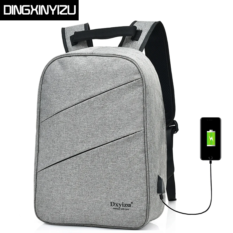 

DINGXINYIZU Canvas Anti Theft USB Charging 15.6 Inch Laptop Bag Men Backpack Waterproof Large Capacity Women School Bags Mochila
