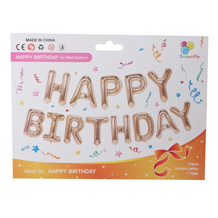 FANLUS 16 inch Happy Birthday Banner, Birthday Balloons, Birthday Decorations, Balloon for Birthday,Foil Happy Birthday Balloons (23)