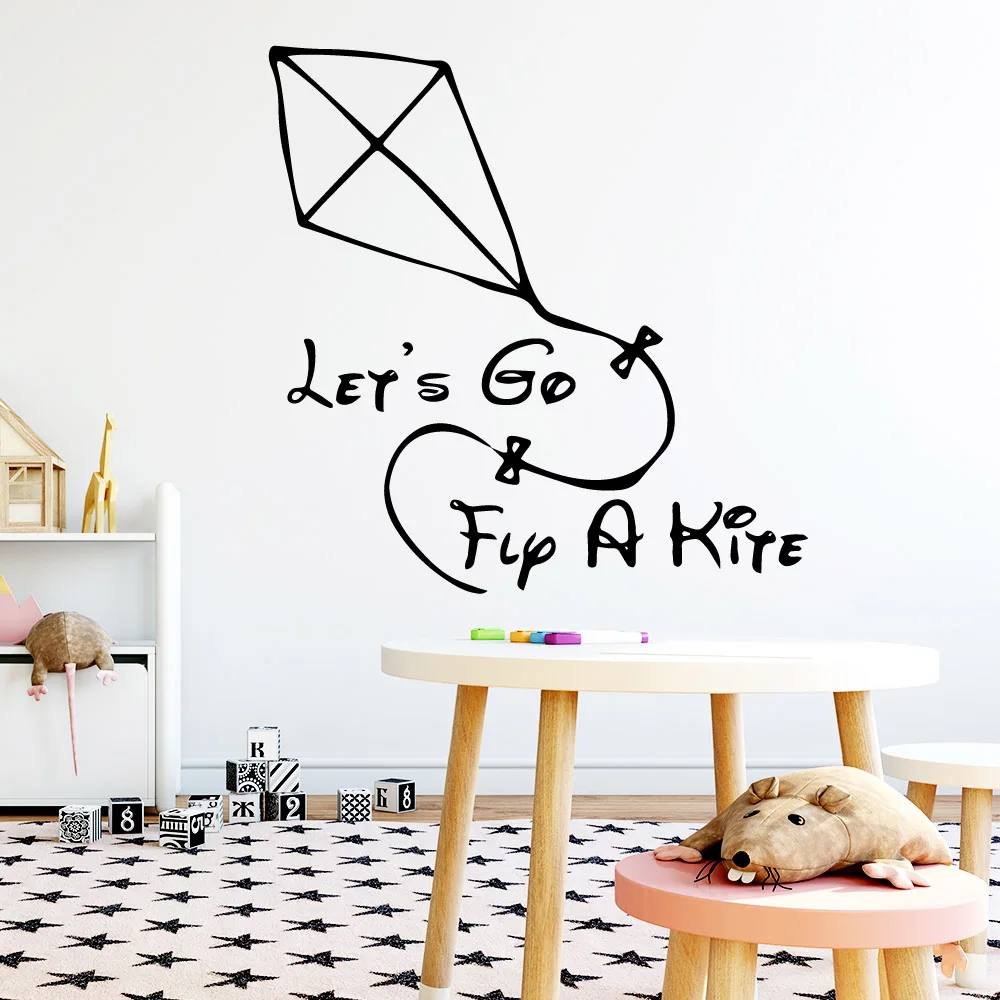

Wall Decal let's go fly a kite Wall Art Decal Wall Sticker Mural Decor Living Room Bedroom Decoration Accessories Murals