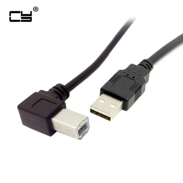 

USB 2.0 A Male To B Male Cable Left Angled 90 Degree For Printer Scanner Hard Disk 50cm